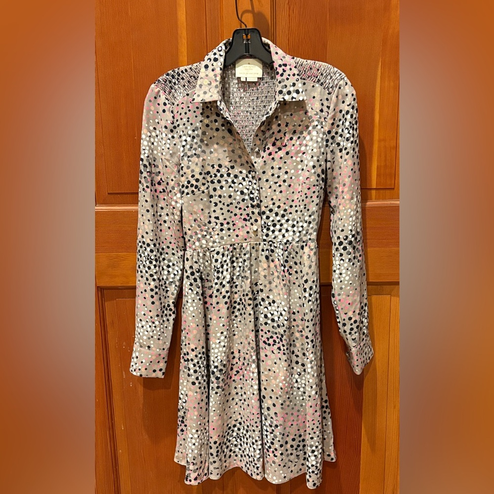 Kate Spade Soirée Dot Smocked Dress - Picture 4 of 13